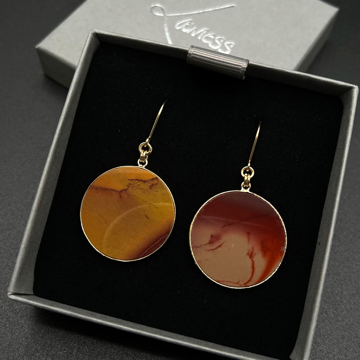 Nebulae Ember Earrings - Mookaite / Gold image 4