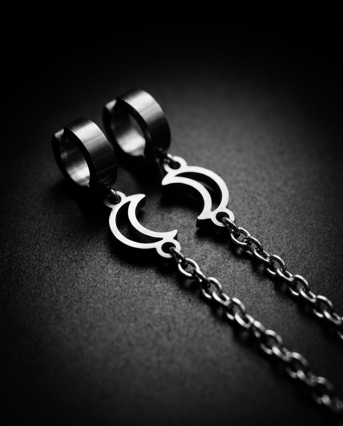 Selene Anew Moon Chain Earrings 8.5cm