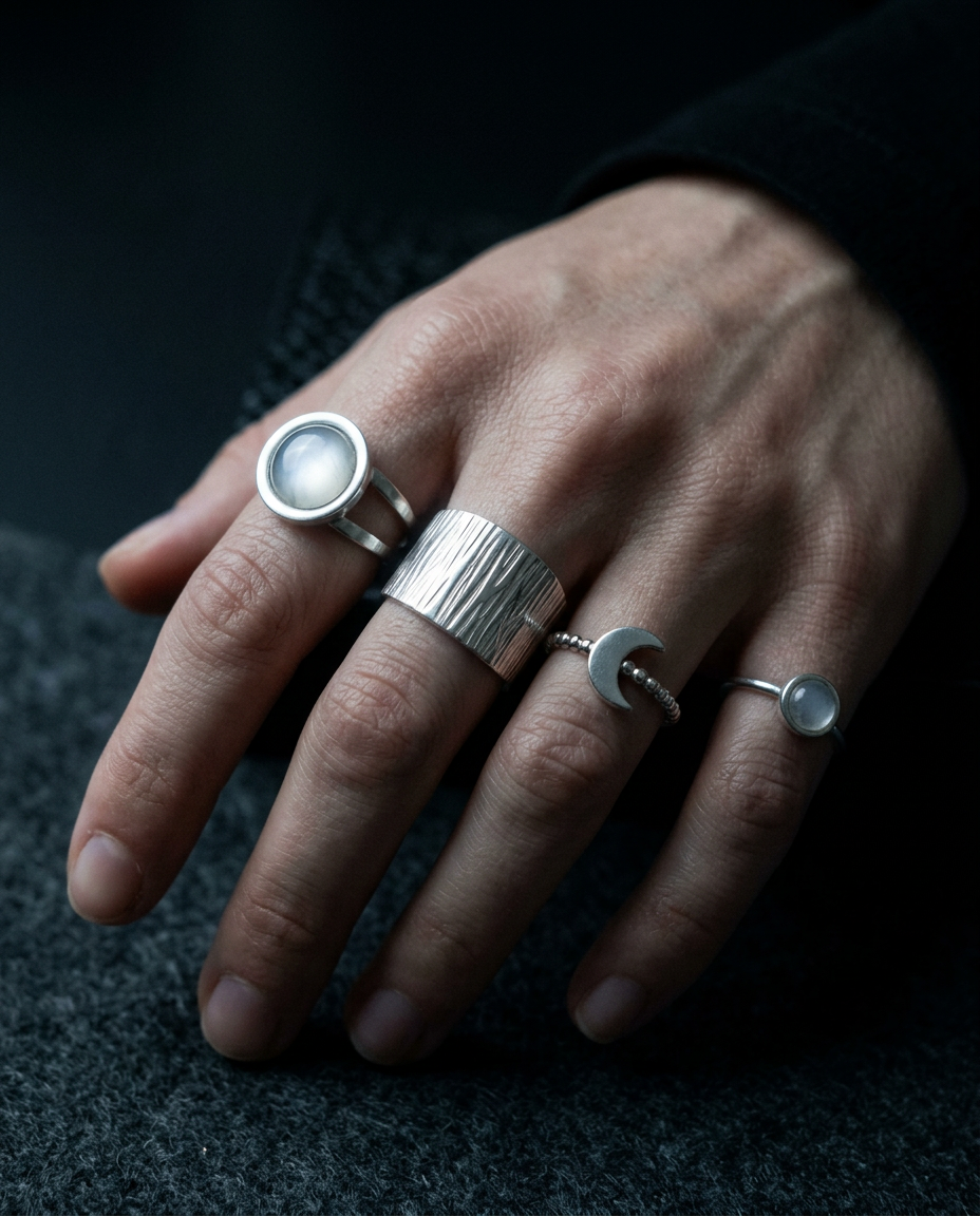Selene Anew Moonstone 4 Ring Set