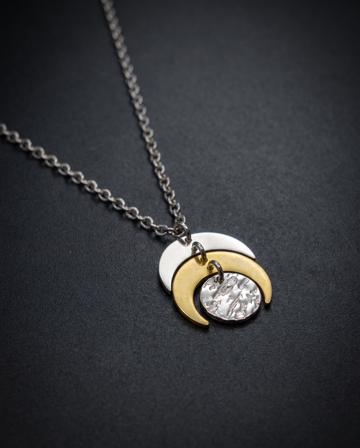 Luna Phase Necklace - 20mm Silver / Gold