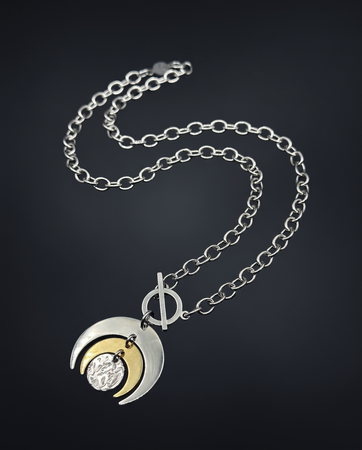 Luna Toggle Necklace - 30mm Silver / Gold
