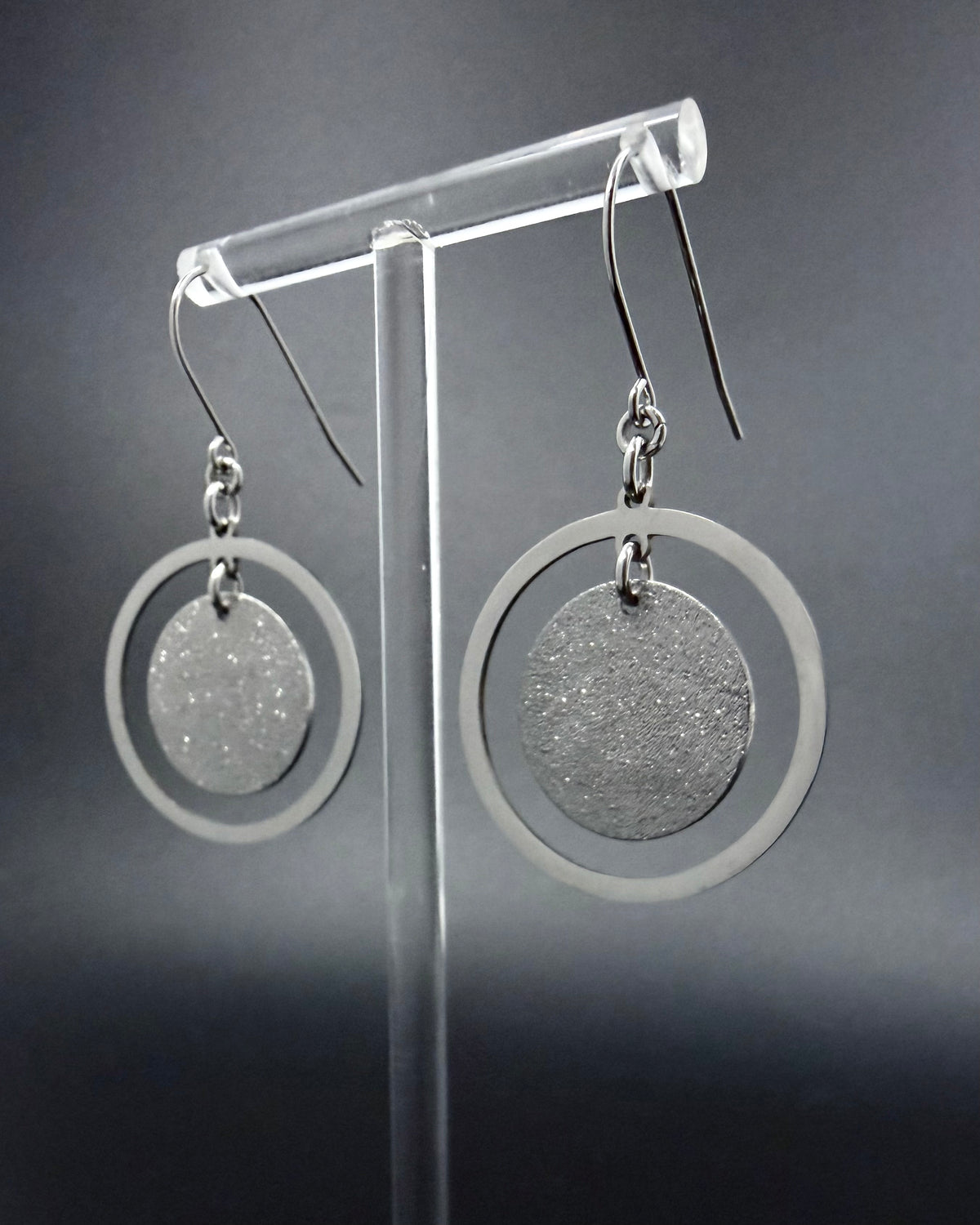 Cassini Halo Earrings - Silver 30mm