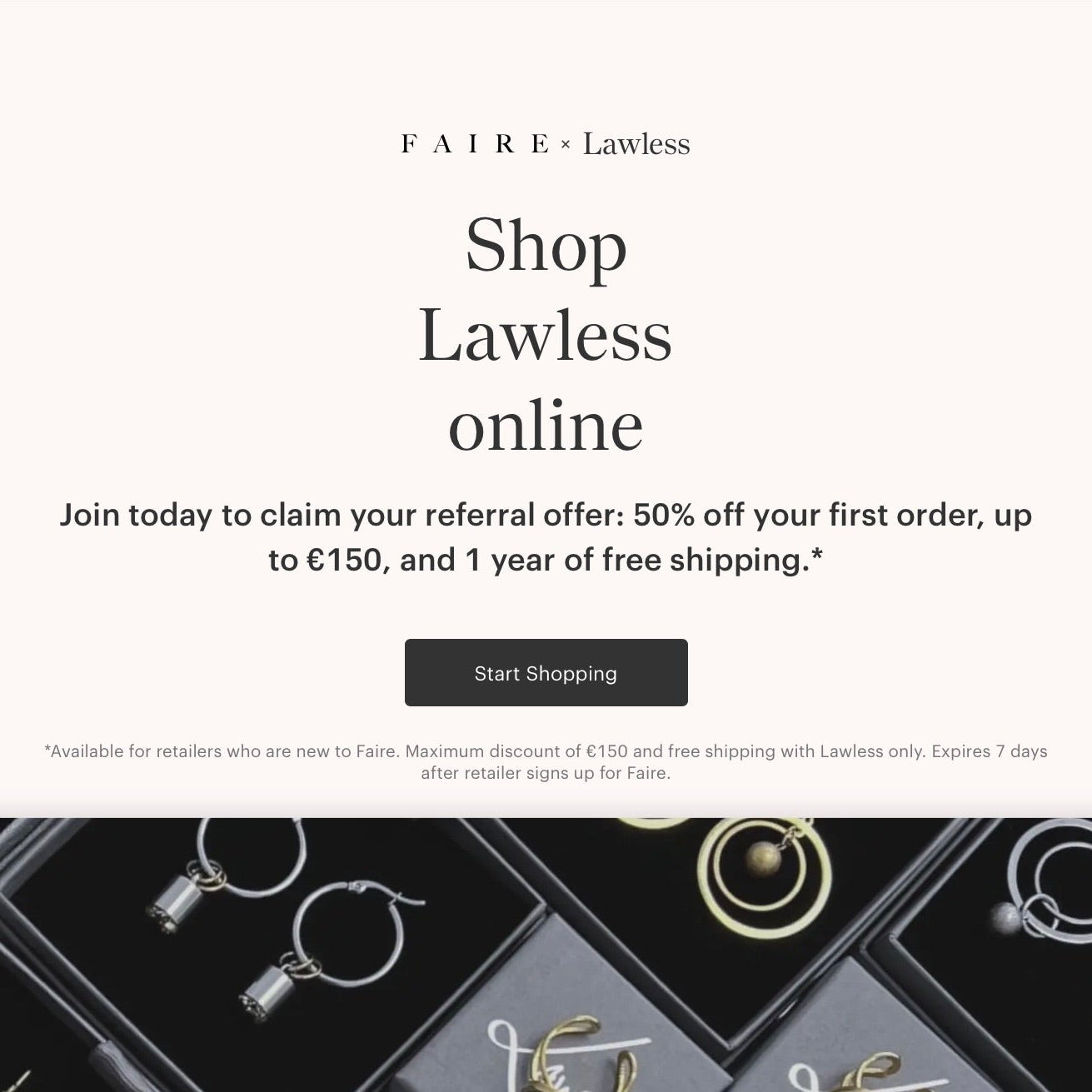 Link to see Lawless Jewellery on www.faire.com